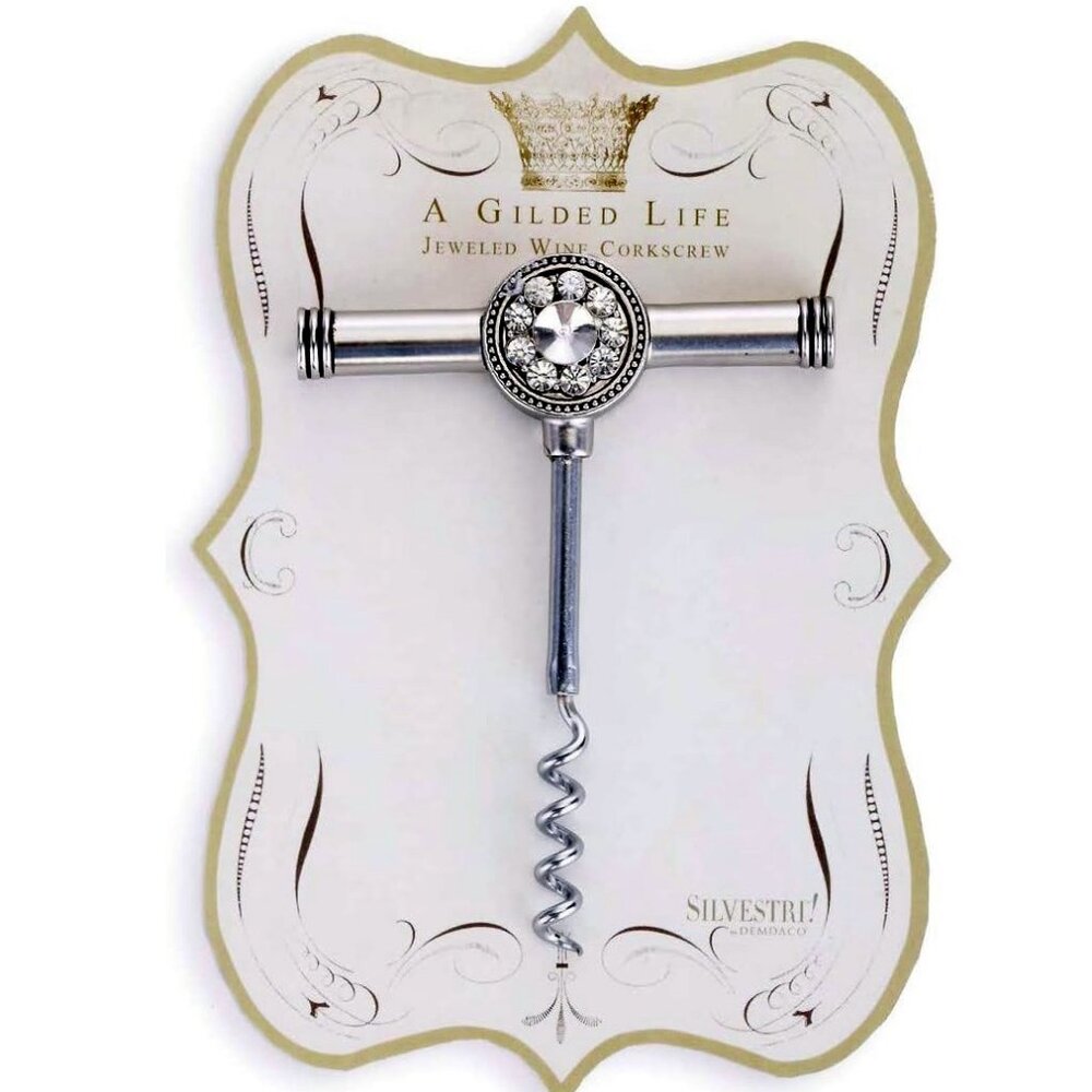 A Guilded Life Jeweled Bling Wine Bottle Corkscrew Opener Wedding Gift